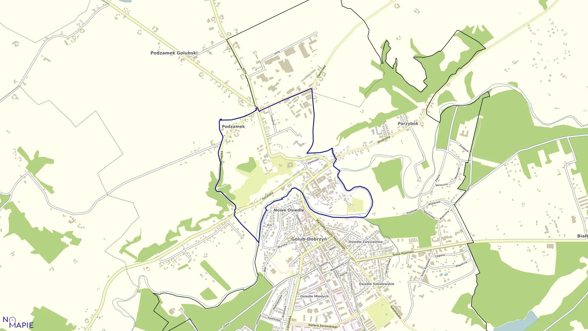 Mapa obrębu Obręb2 w mieście Golub-Dobrzyń